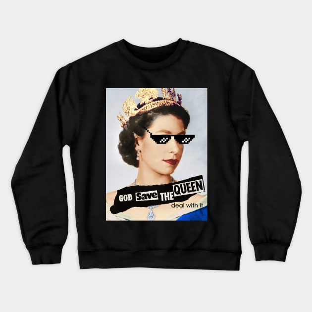 Queen Elizabeth Crewneck Sweatshirt by valentinahramov